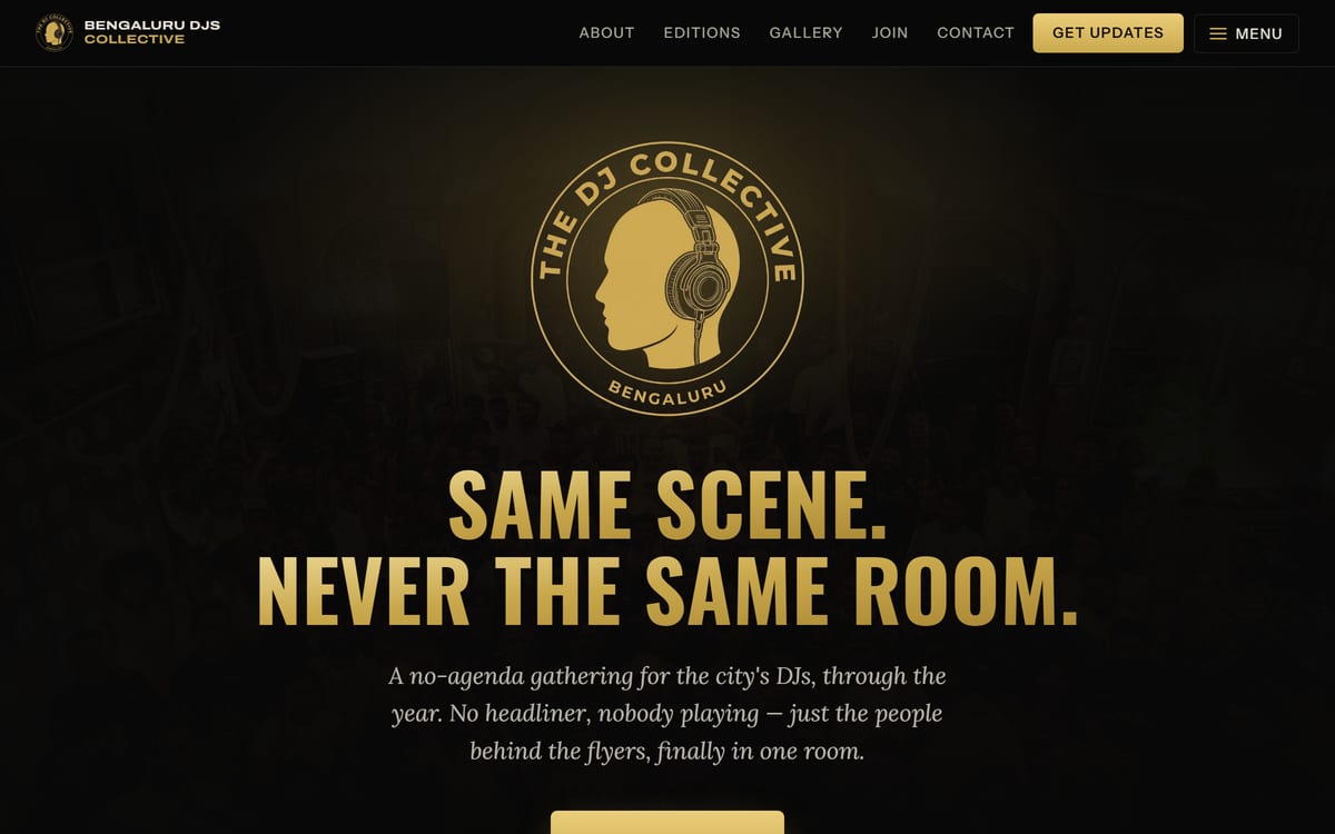 Bengaluru DJs Collective homepage