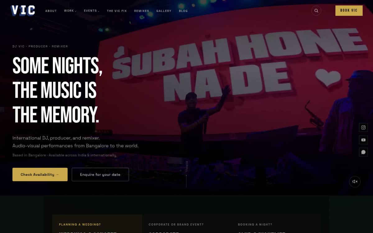DJ Vic homepage