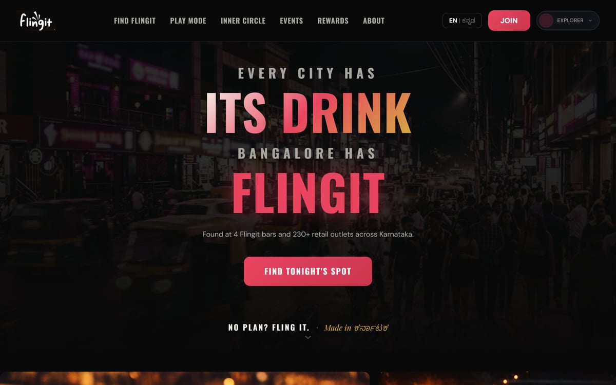 Flingit homepage